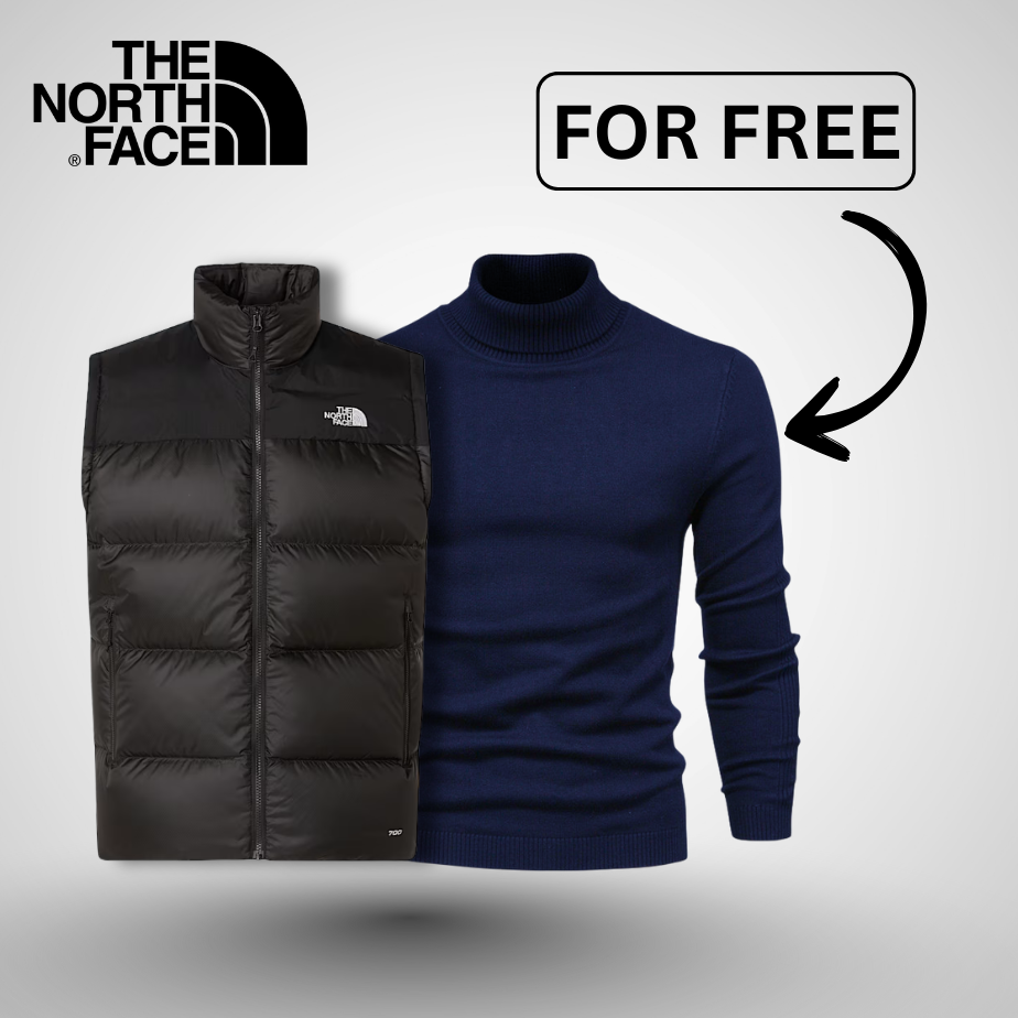 TNF Gilet Doudoune 700-Fill avec Col Roulé Offert