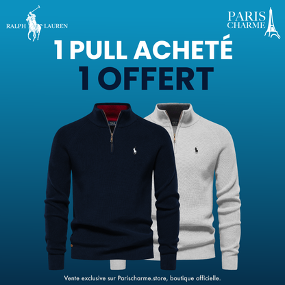 Pull Col Zippé  R&L 1+1 (DÉSTOCKAGE)